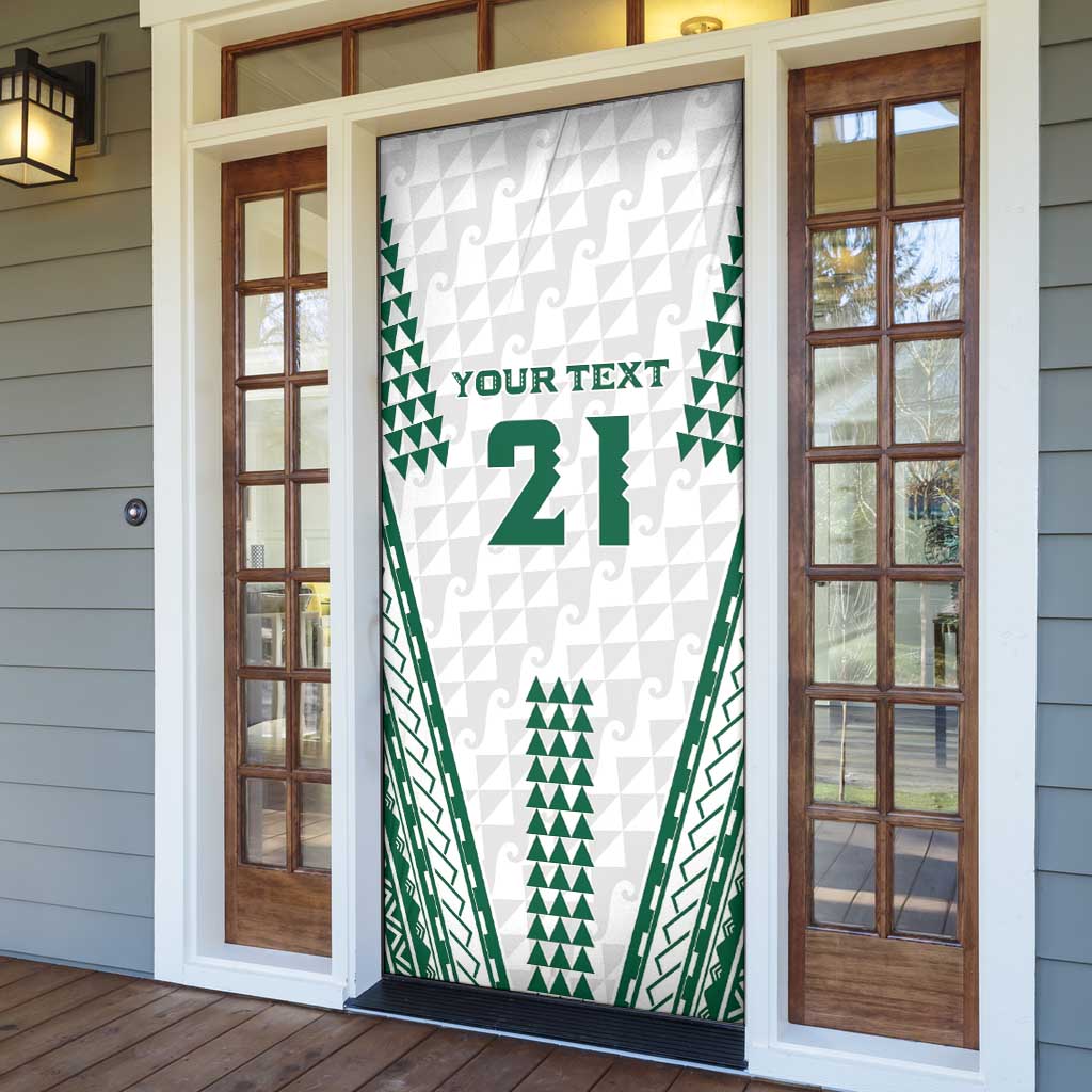 Polynesian Hawaii Volleyball Custom Door Cover White Kakau with Map Motif - Polynesian Pride