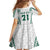 Polynesian Hawaii Volleyball Custom Family Matching Mermaid Dress and Hawaiian Shirt White Kakau with Map Motif