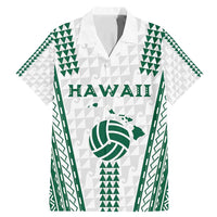 Polynesian Hawaii Volleyball Custom Family Matching Mermaid Dress and Hawaiian Shirt White Kakau with Map Motif LT9 Dad's Shirt - Short Sleeve White - Polynesian Pride