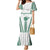 Polynesian Hawaii Volleyball Custom Family Matching Mermaid Dress and Hawaiian Shirt White Kakau with Map Motif