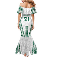 Polynesian Hawaii Volleyball Custom Family Matching Mermaid Dress and Hawaiian Shirt White Kakau with Map Motif LT9 - Polynesian Pride
