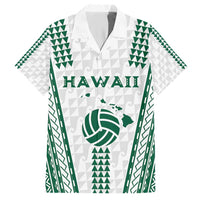 Polynesian Hawaii Volleyball Custom Hawaiian Shirt White Kakau with Map Motif