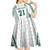 Polynesian Hawaii Volleyball Custom Kid Short Sleeve Dress White Kakau with Map Motif