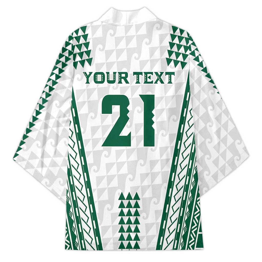 Polynesian Hawaii Volleyball Custom Kimono White Kakau with Map Motif - Polynesian Pride