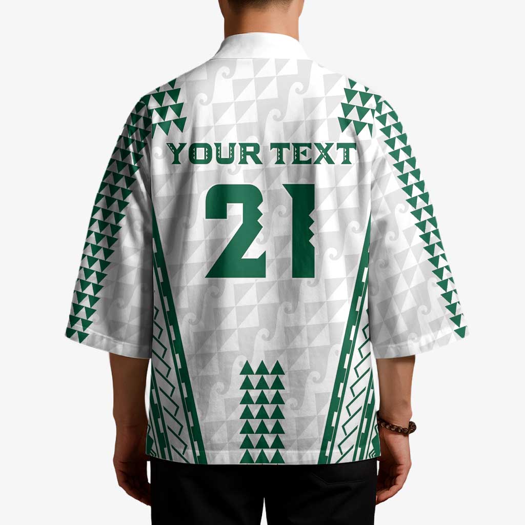Polynesian Hawaii Volleyball Custom Kimono White Kakau with Map Motif - Polynesian Pride