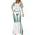 Polynesian Hawaii Volleyball Custom Mermaid Dress White Kakau with Map Motif