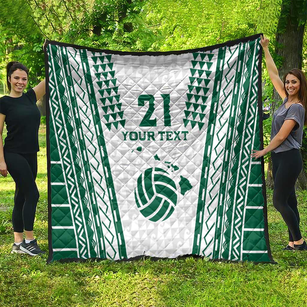 Polynesian Hawaii Volleyball Custom Quilt White Kakau with Map Motif LT9 - Polynesian Pride