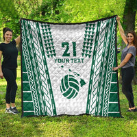 Polynesian Hawaii Volleyball Custom Quilt White Kakau with Map Motif LT9 - Polynesian Pride