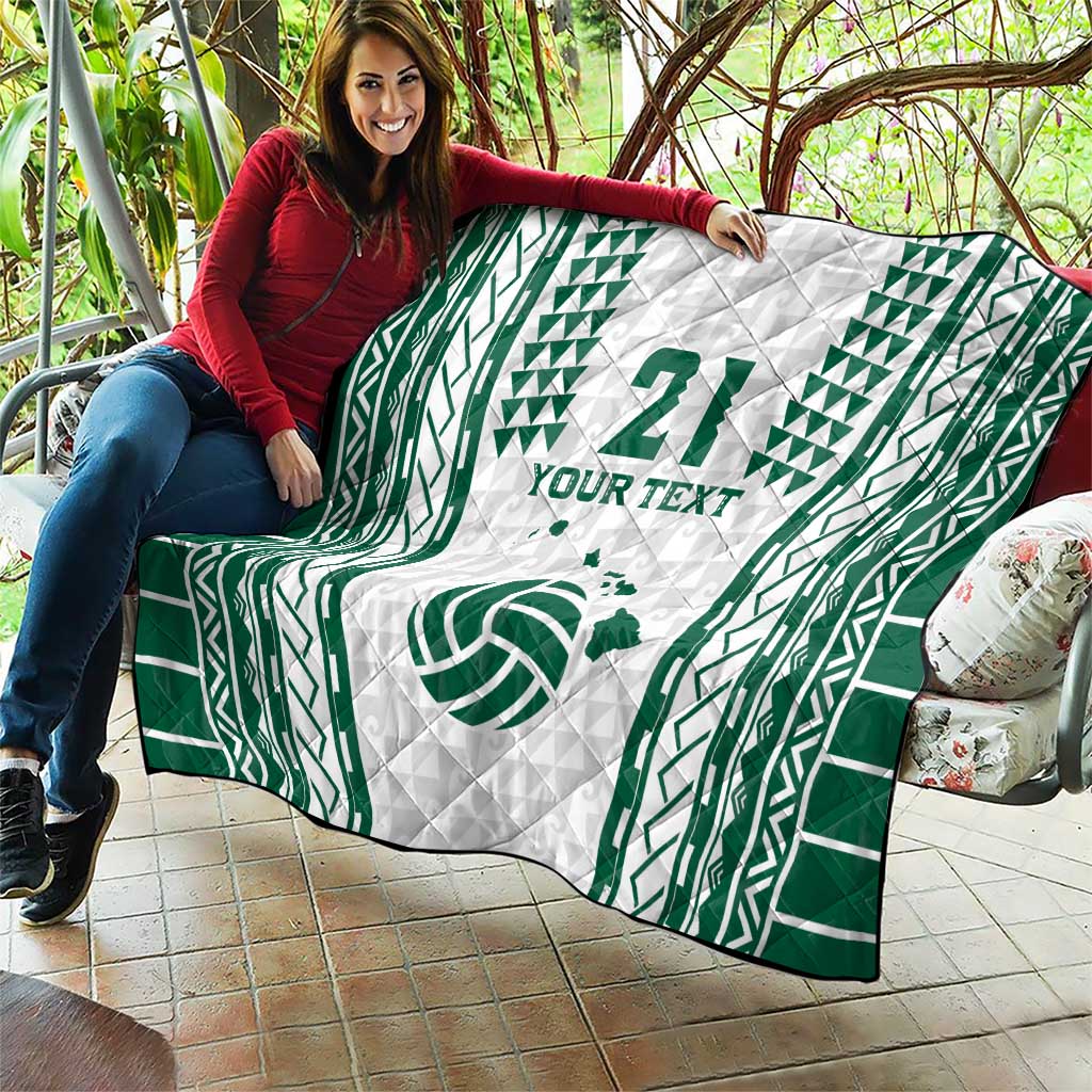 Polynesian Hawaii Volleyball Custom Quilt White Kakau with Map Motif LT9 - Polynesian Pride
