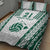 Polynesian Hawaii Volleyball Custom Quilt Bed Set White Kakau with Map Motif