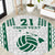 Polynesian Hawaii Volleyball Custom Round Carpet White Kakau with Map Motif