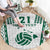 Polynesian Hawaii Volleyball Custom Round Carpet White Kakau with Map Motif