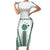 Polynesian Hawaii Volleyball Custom Short Sleeve Bodycon Dress White Kakau with Map Motif