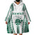 Polynesian Hawaii Volleyball Custom Wearable Blanket Hoodie White Kakau with Map Motif