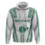 Polynesian Hawaii Volleyball Custom Zip Hoodie White Kakau with Map Motif