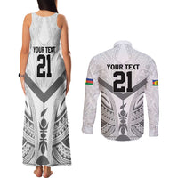 New Caledonia Football Custom Couples Matching Tank Maxi Dress and Long Sleeve Button Shirt Go Champions Les Cagous LT9 - Polynesian Pride