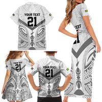 New Caledonia Football Custom Family Matching Short Sleeve Bodycon Dress and Hawaiian Shirt Go Champions Les Cagous
