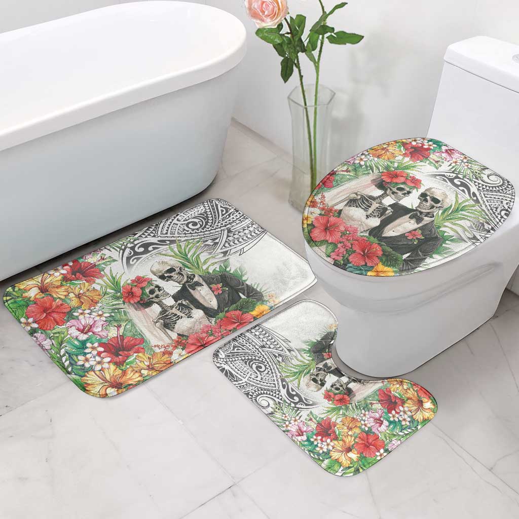 Skeleton Love for Valentine’s Day Bathroom Set Polynesian Tribal Love Forever - Polynesian Pride