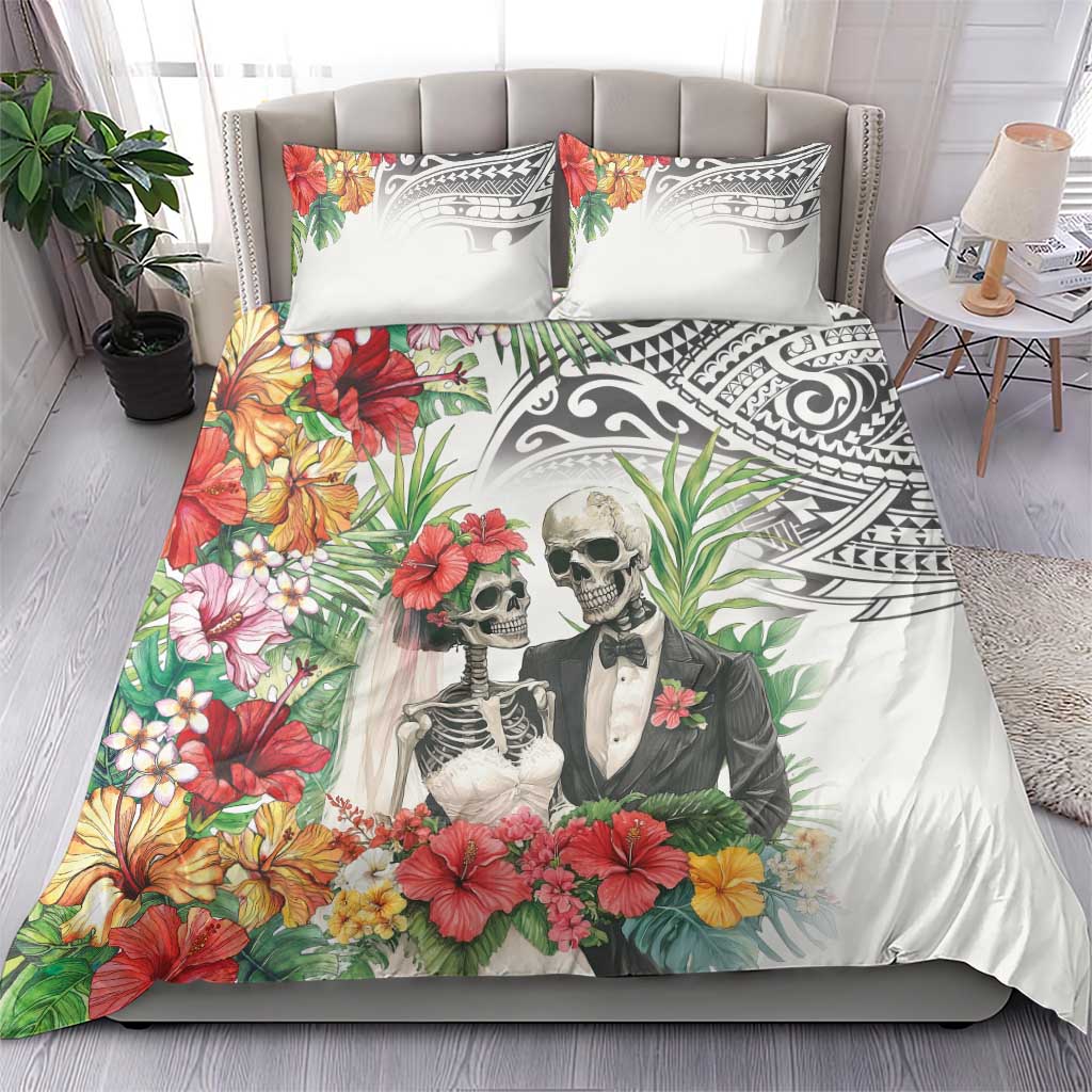 Skeleton Love for Valentines Day Bedding Set Polynesian Tribal Love Forever LT9 - Polynesian Pride