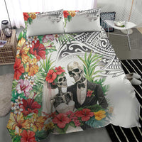 Skeleton Love for Valentines Day Bedding Set Polynesian Tribal Love Forever LT9 - Polynesian Pride
