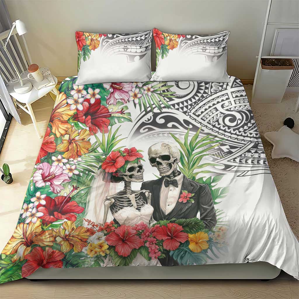 Skeleton Love for Valentines Day Bedding Set Polynesian Tribal Love Forever LT9 - Polynesian Pride