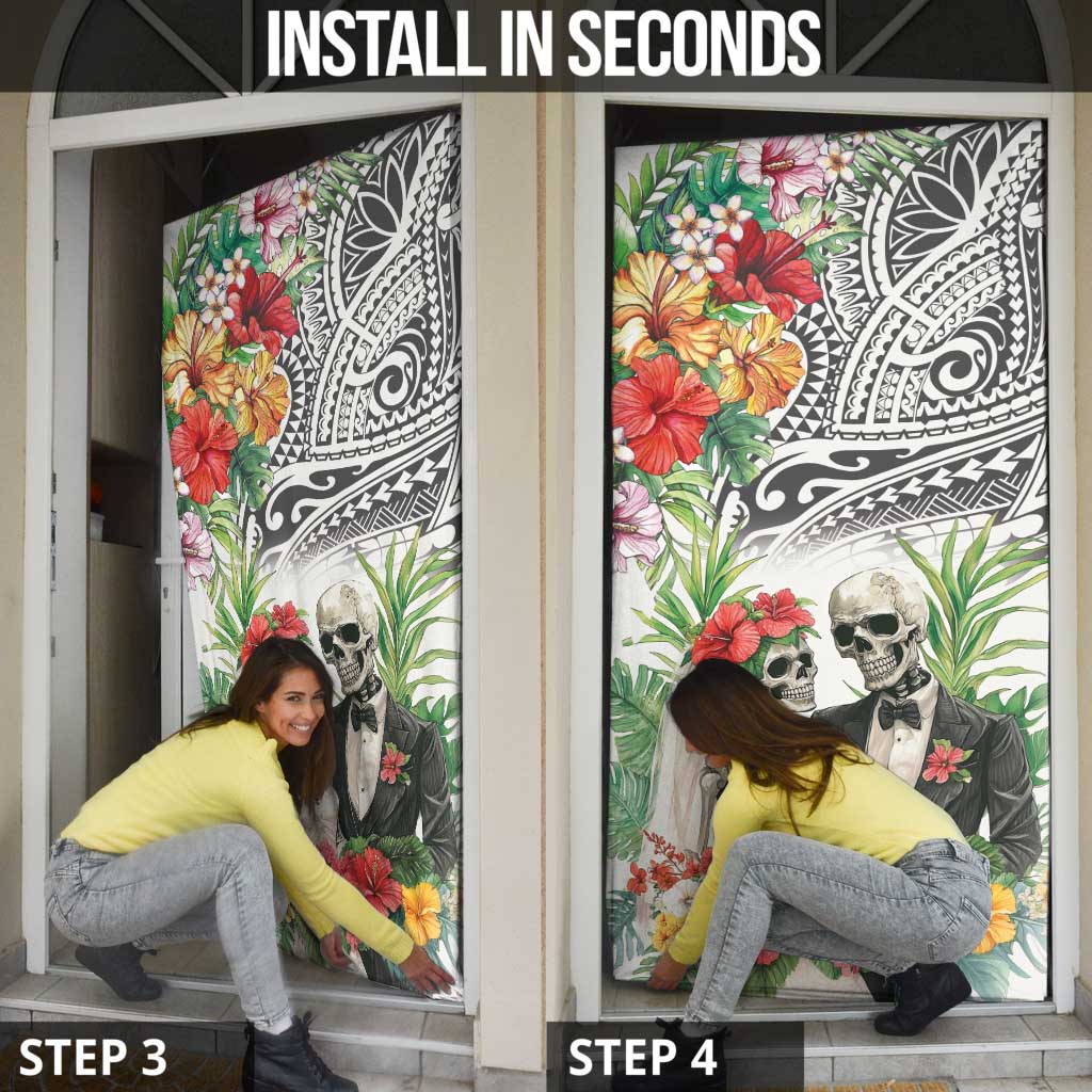 Skeleton Love for Valentine’s Day Door Cover Polynesian Tribal Love Forever - Polynesian Pride