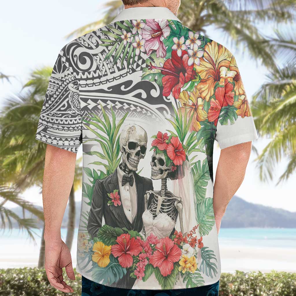 Skeleton Love for Valentine’s Day Hawaiian Shirt Polynesian Tribal Love Forever