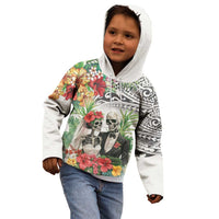 Skeleton Love for Valentine’s Day Kid Hoodie Polynesian Tribal Love Forever