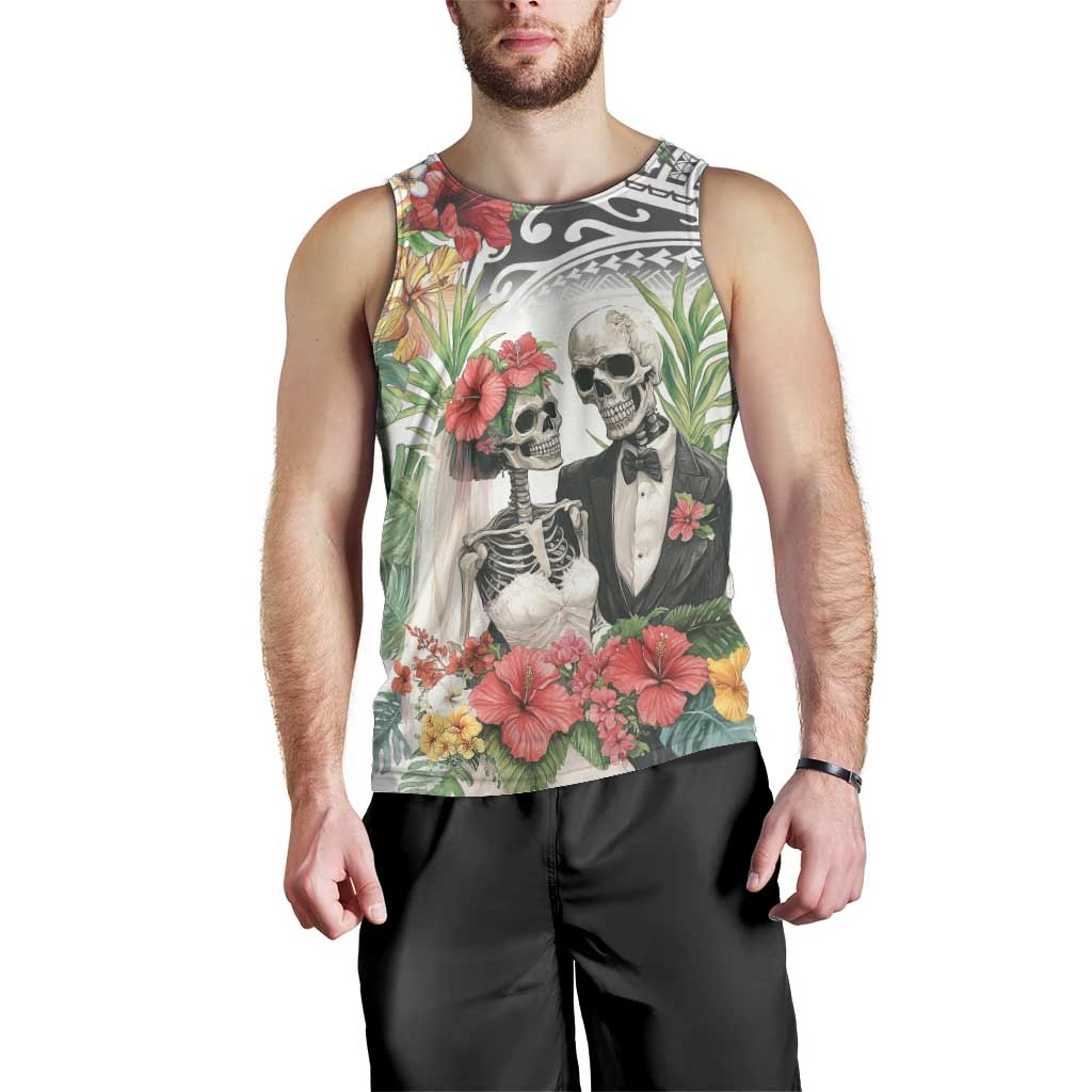 Skeleton Love for Valentine’s Day Men Tank Top Polynesian Tribal Love Forever