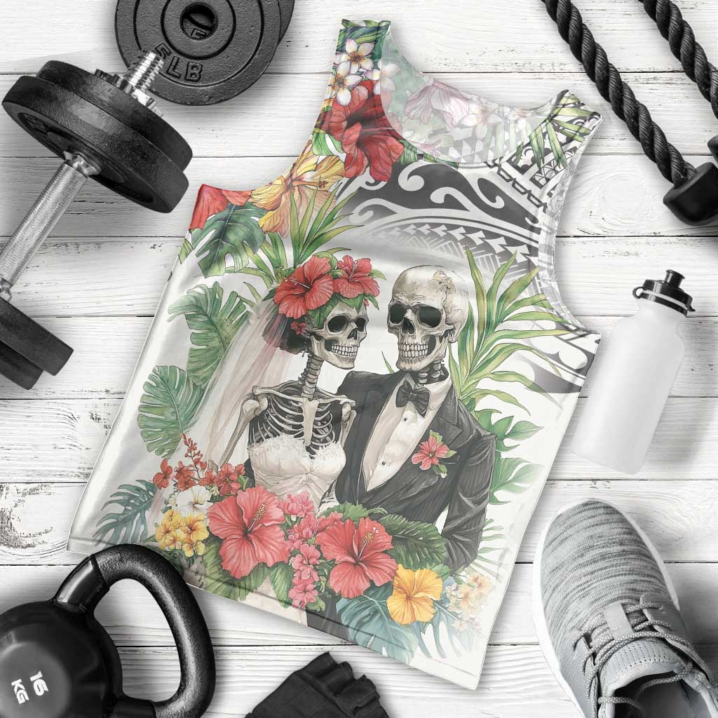 Skeleton Love for Valentine’s Day Men Tank Top Polynesian Tribal Love Forever