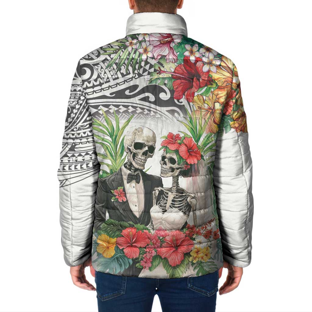 Skeleton Love for Valentine’s Day Padded Jacket Polynesian Tribal Love Forever - Polynesian Pride