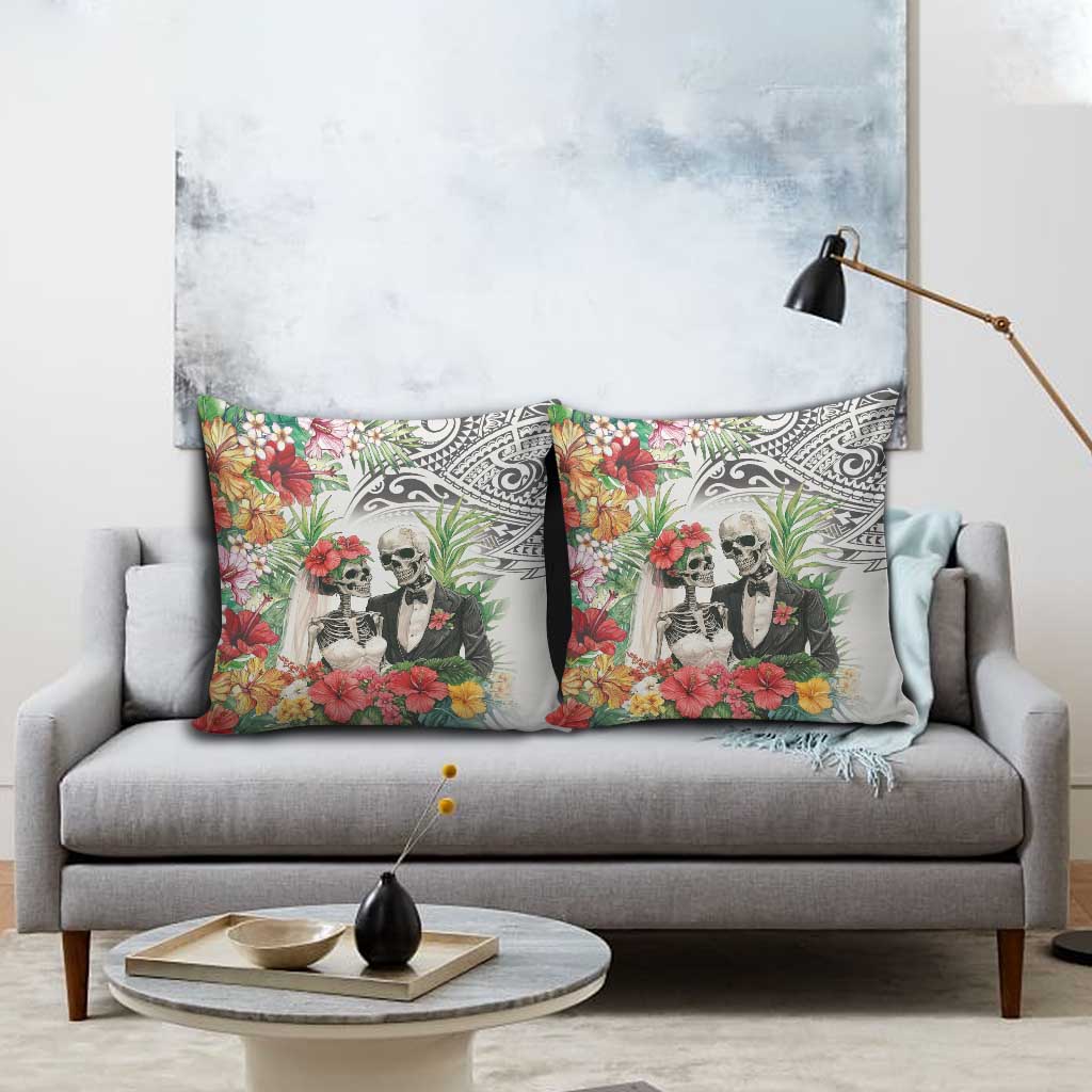 Skeleton Love for Valentine’s Day Pillow Cover Polynesian Tribal Love Forever - Polynesian Pride