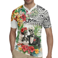 Skeleton Love for Valentine’s Day Rugby Jersey Polynesian Tribal Love Forever