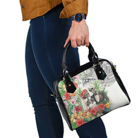 Skeleton Love for Valentine’s Day Shoulder Handbag Polynesian Tribal Love Forever