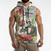 Skeleton Love for Valentine’s Day Sleeveless Hoodie Polynesian Tribal Love Forever - Polynesian Pride