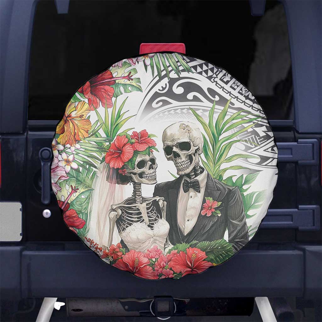 Skeleton Love for Valentine’s Day Spare Tire Cover Polynesian Tribal Love Forever