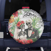 Skeleton Love for Valentine’s Day Spare Tire Cover Polynesian Tribal Love Forever
