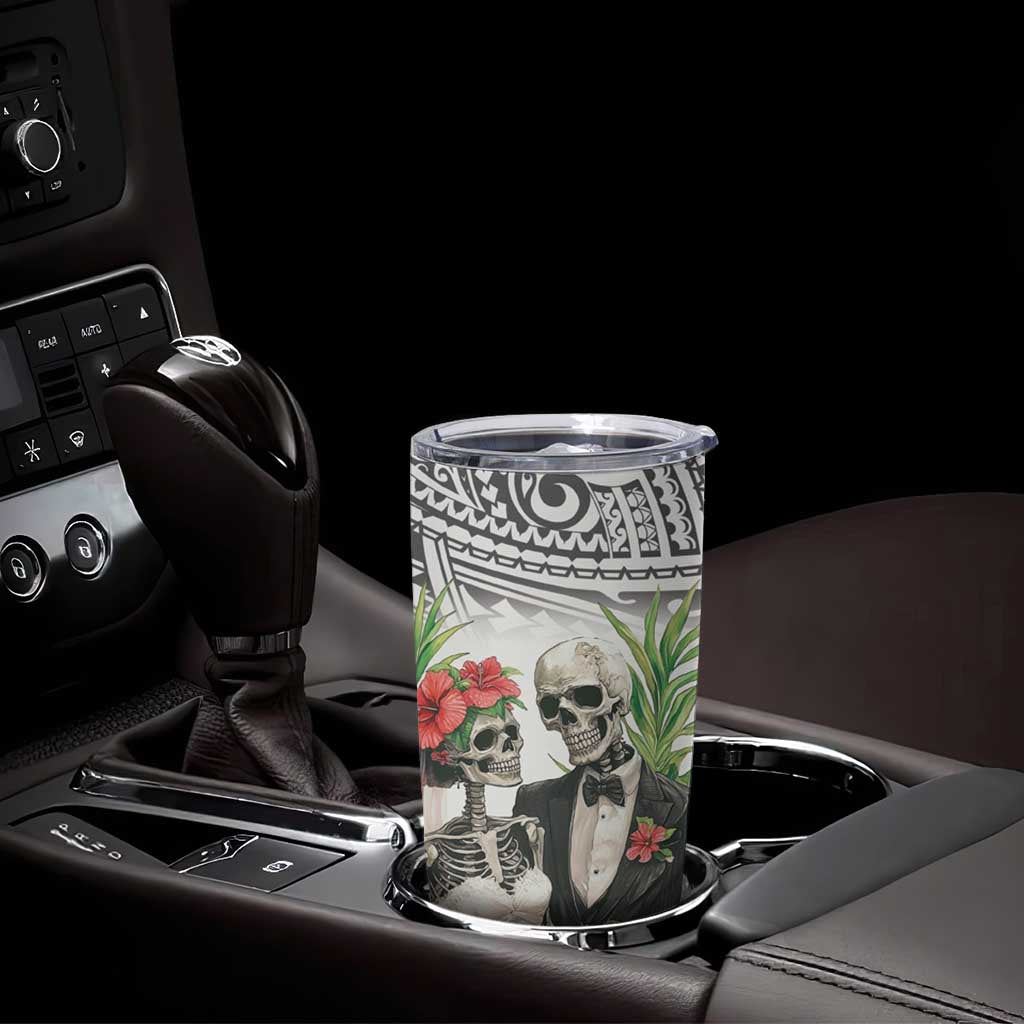 Skeleton Love for Valentine’s Day Tumbler Cup Polynesian Tribal Love Forever