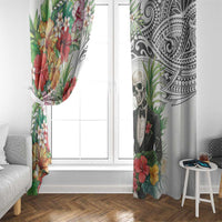 Skeleton Love for Valentine’s Day Window Curtain Polynesian Tribal Love Forever