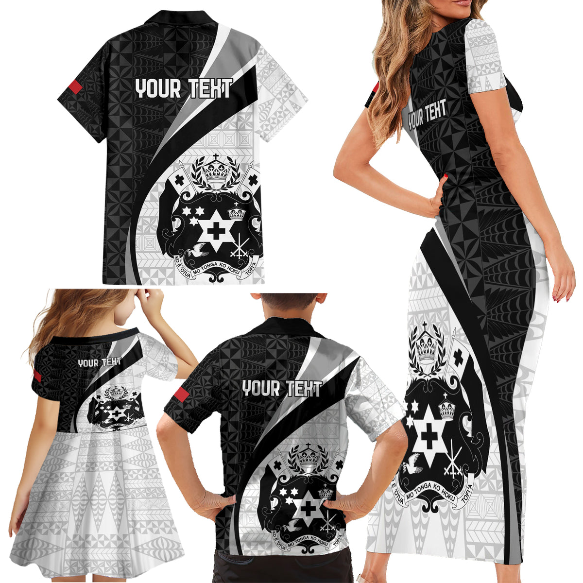 Personalised Tonga Emancipation Day Family Matching Short Sleeve Bodycon Dress and Hawaiian Shirt Since 1970 Ngatu Tribal Pattern LT9 - Polynesian Pride