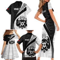 Personalised Tonga Emancipation Day Family Matching Short Sleeve Bodycon Dress and Hawaiian Shirt Since 1970 Ngatu Tribal Pattern LT9 - Polynesian Pride