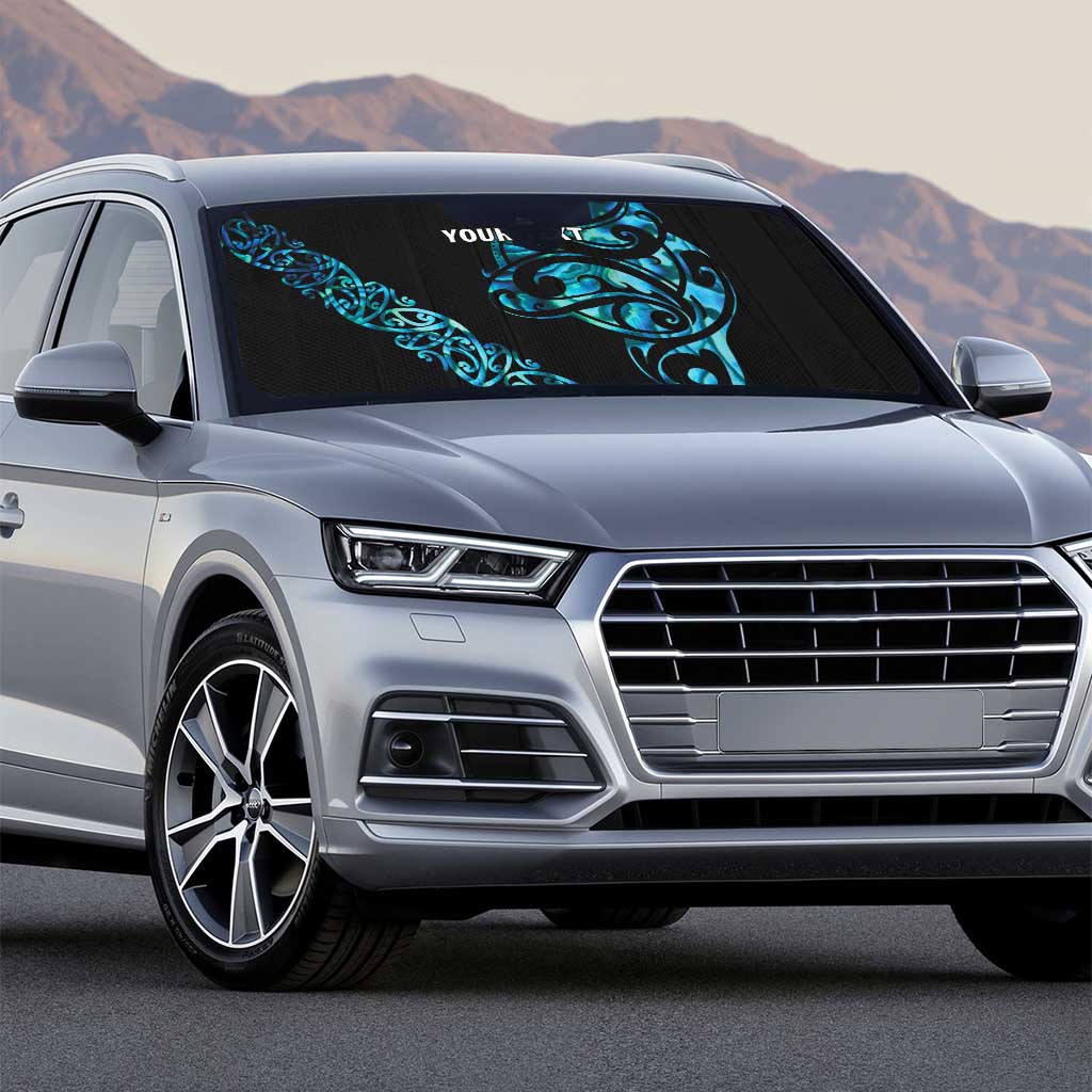 All Black Maori Tribal Tattoo Personalised Auto Sun Shade Polynesian Style - Polynesian Pride