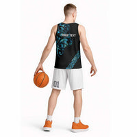All Black Maori Tribal Tattoo Personalised Basketball Jersey Polynesian Style - Polynesian Pride