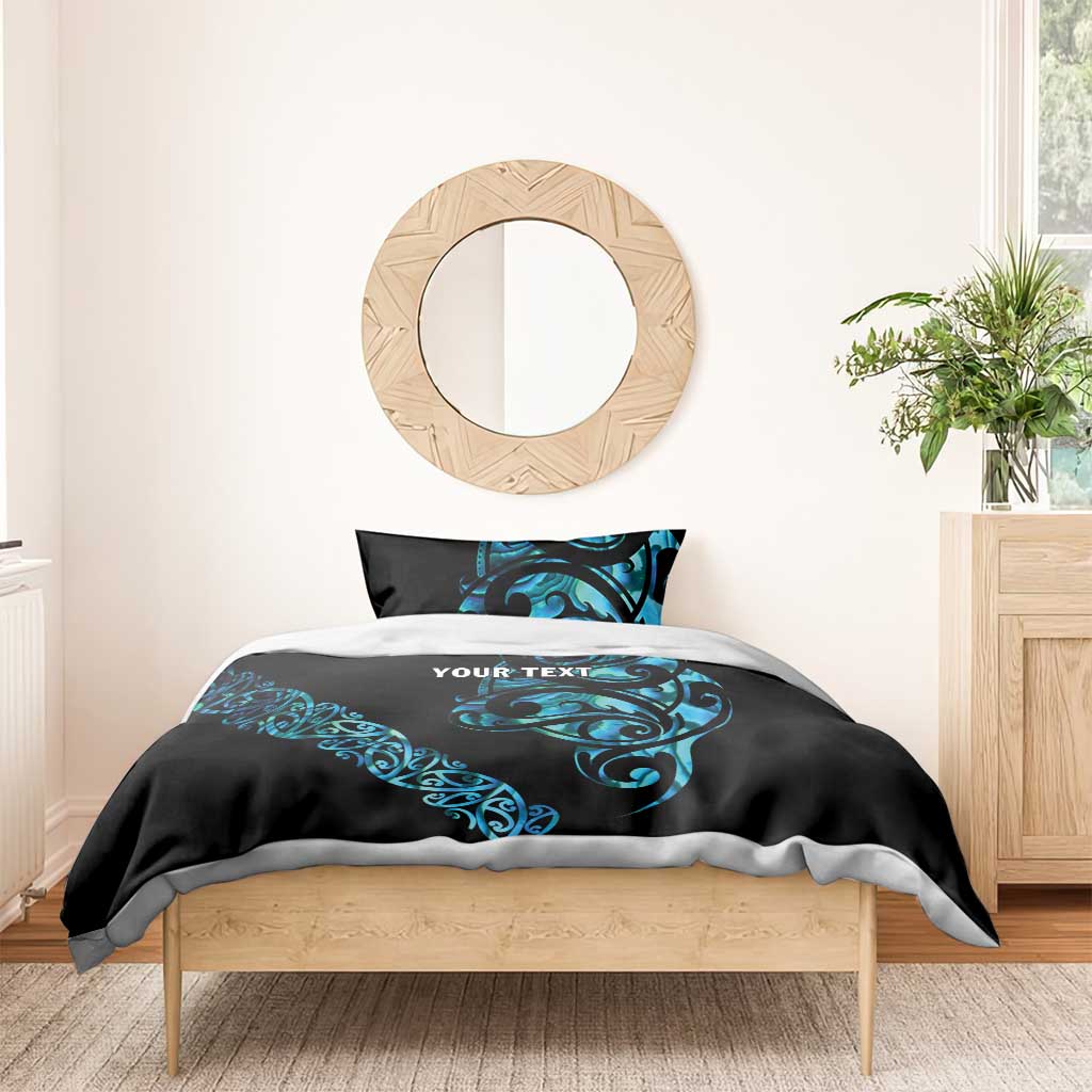 All Black Maori Tribal Tattoo Personalised Bedding Set Polynesian Style