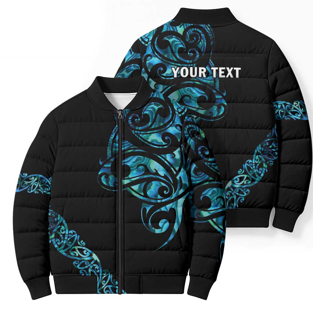 All Black Maori Tribal Tattoo Personalised Bomber Puffer Jacket Polynesian Style - Polynesian Pride