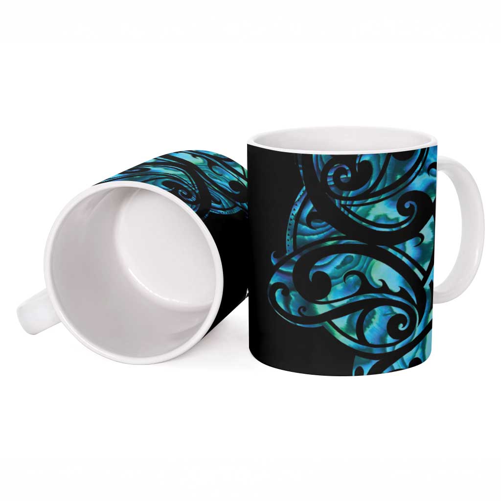 All Black Maori Tribal Tattoo Personalised Ceramic Mug Polynesian Style - Polynesian Pride