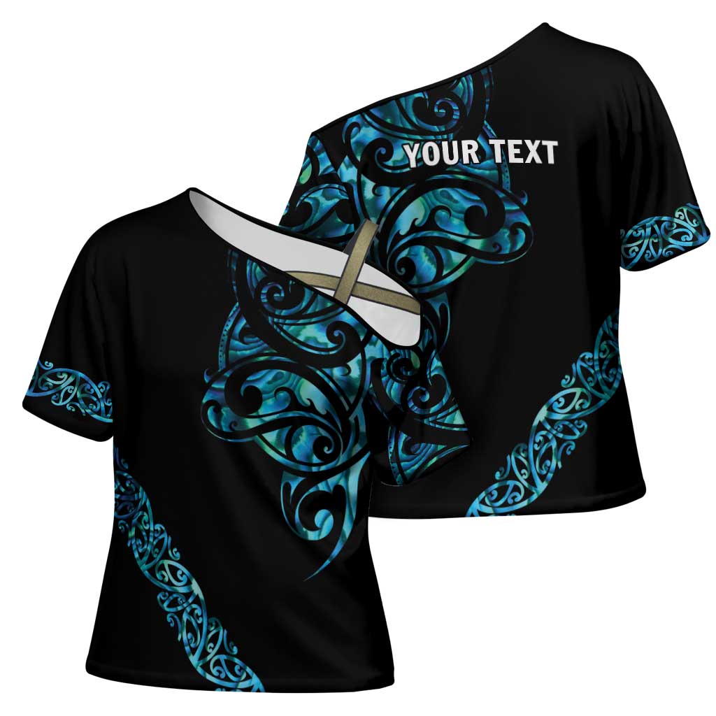 All Black Maori Tribal Tattoo Personalised Cross Shoulder Shirt Polynesian Style - Polynesian Pride