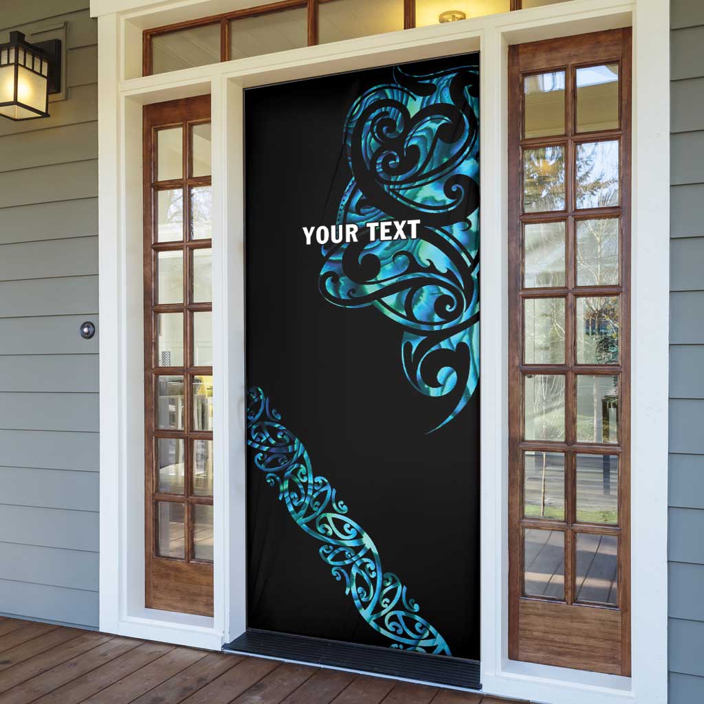 All Black Maori Tribal Tattoo Personalised Door Cover Polynesian Style - Polynesian Pride