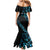 All Black Maori Tribal Tattoo Personalised Family Matching Mermaid Dress and Hawaiian Shirt Polynesian Style