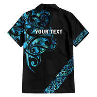 All Black Maori Tribal Tattoo Personalised Family Matching Off Shoulder Short Dress and Hawaiian Shirt Polynesian Style LT9 - Polynesian Pride
